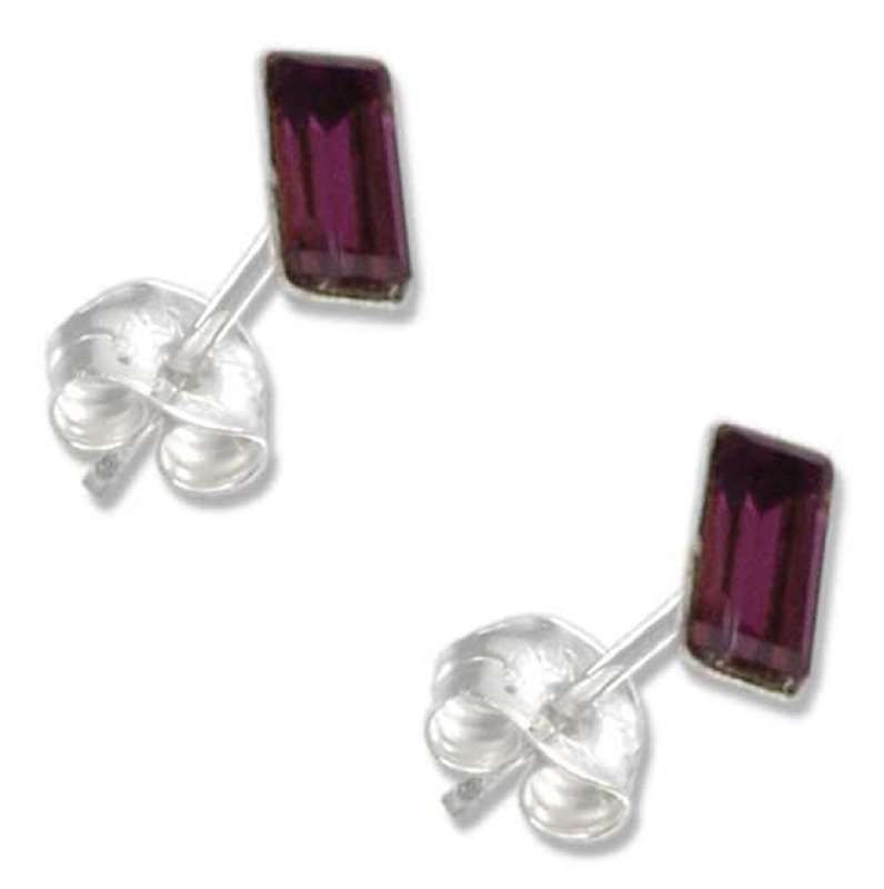 February Birthstone Crystal Stud Earrings
