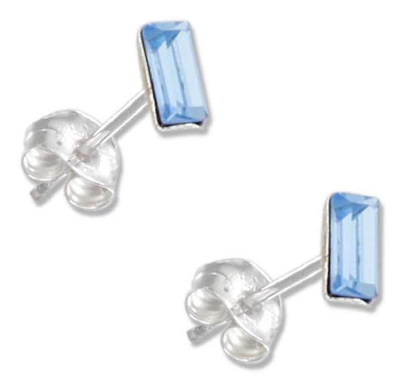 March Birthstone Crystal Stud Earrings