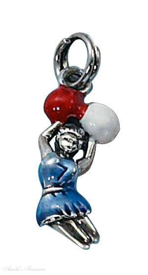 3D Enameled Cheerleader Charm
