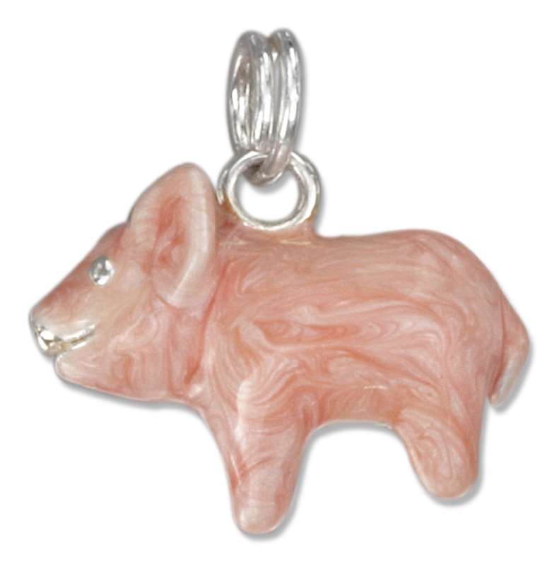 3D Enameled Pink Pig Charm 3D Enameled Pink Pig Charm