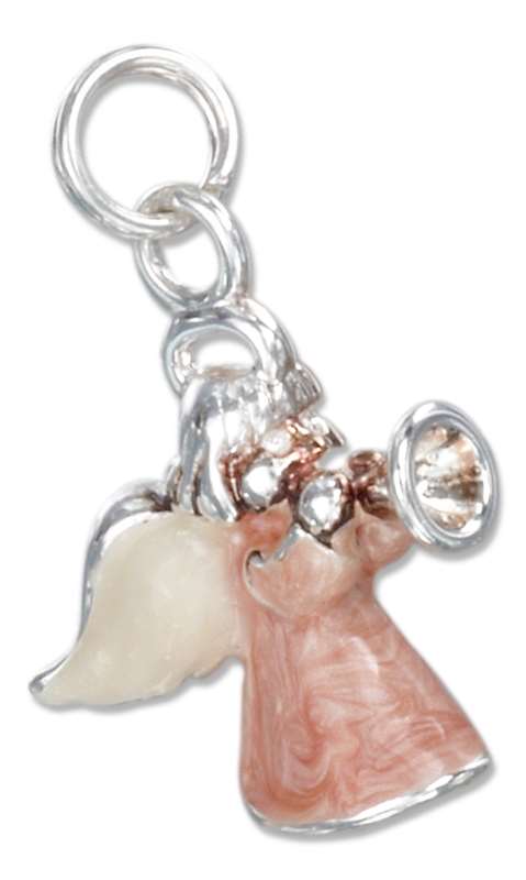 3D Enamel Horn Blowing Angel Charm 3D Enamel Horn Blowing Angel Charm