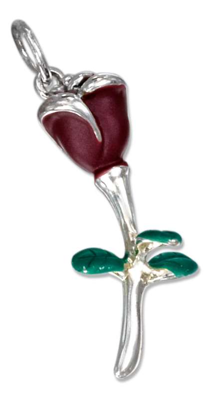 3D Enamel Red Rose Charm 3D Enamel Red Rose Charm