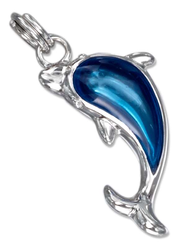 Puffed Enameled Dolphin Charm Puffed Enameled Dolphin Charm