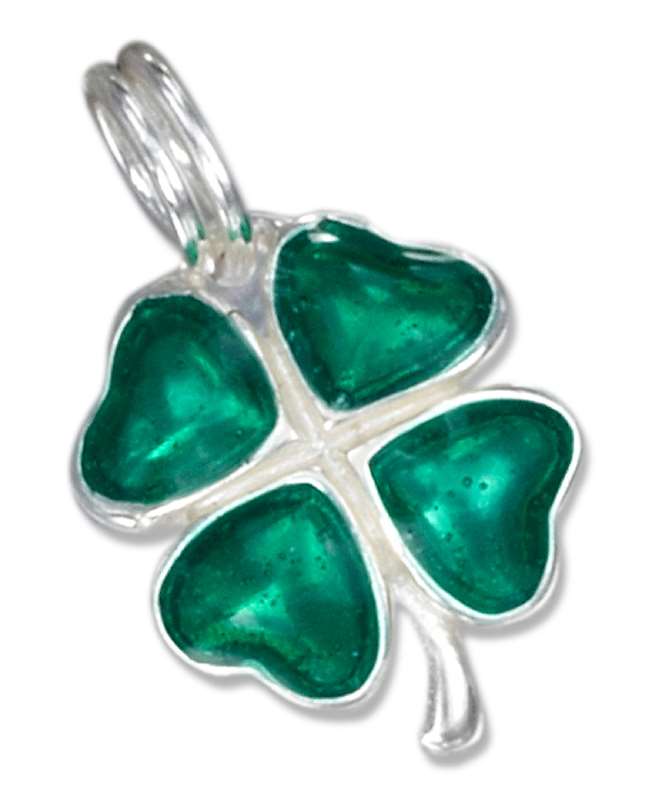 Enamel Green Four 4 Leaf Clover Charm Enamel Green Four 4 Leaf Clover Charm