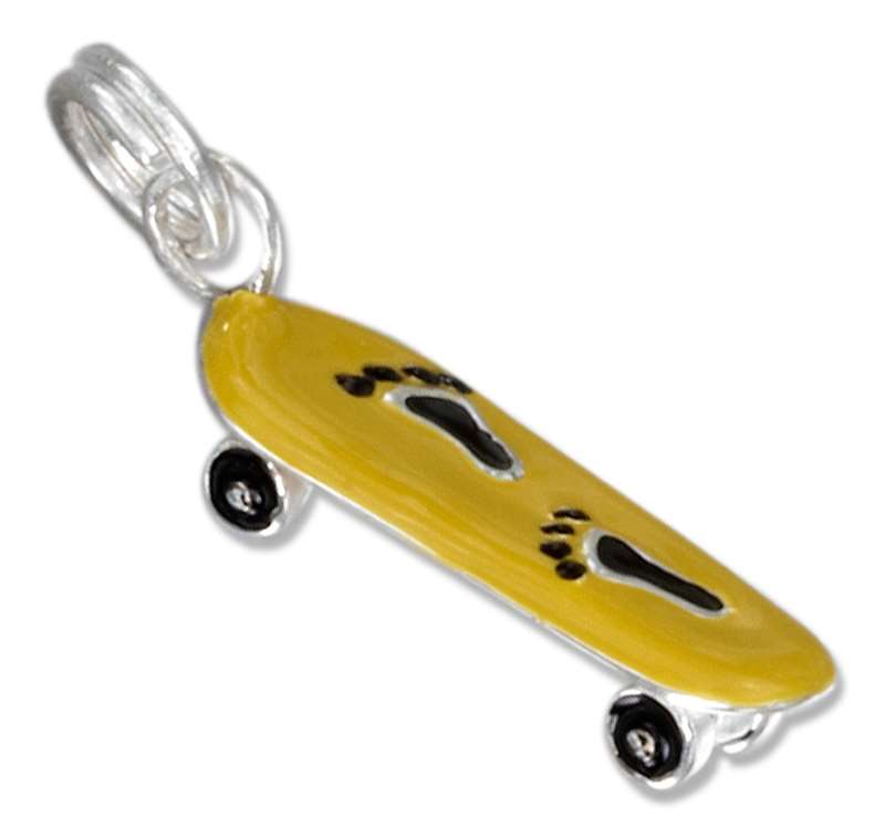 3D Enamel Yellow Skateboard Charm 3D Enamel Yellow Skateboard Charm