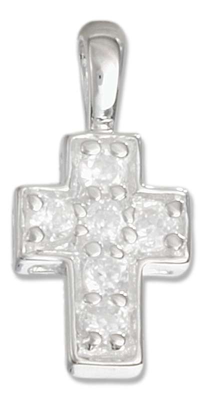Small Pave Cubic Zirconia Christian Religious Cross Pendant Small Pave Cubic Zirconia Christian Religious Cross Pendant