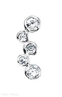 Falling Pendant Five Cubic Zirconia - Click Image to Close