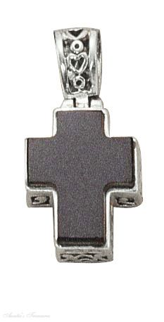 Fancy Black Onyx Heart Cross Pendant - Click Image to Close