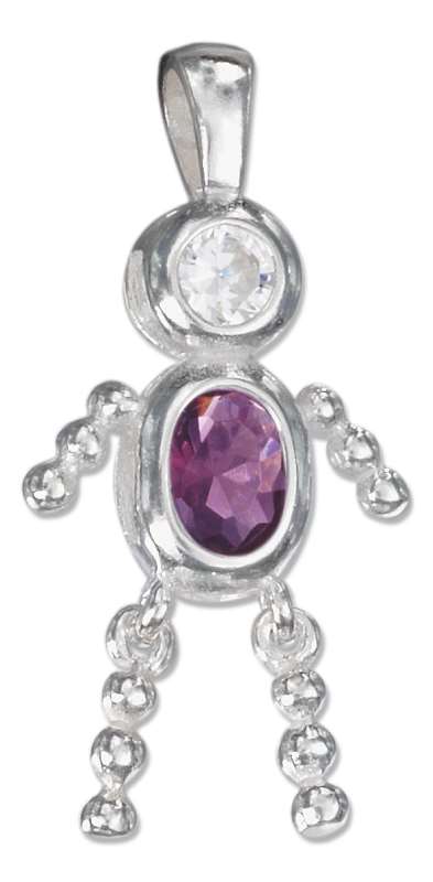 February Birthstone Babies Boy Child Charm Pendant February Birthstone Babies Boy Child Charm Pendant
