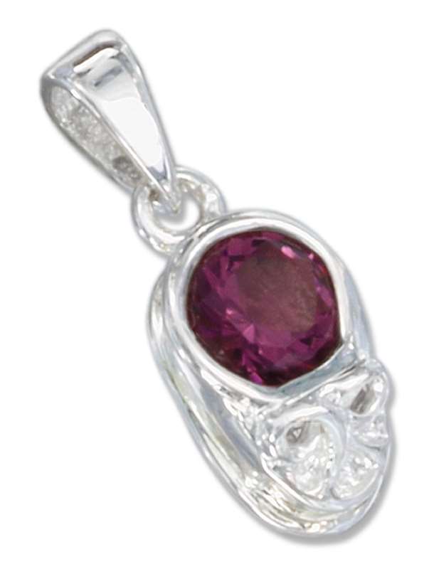 February Birthstone Baby Shoe Charm - Click Image to Close