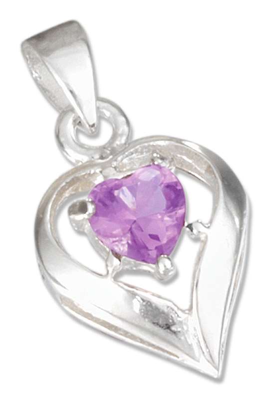 February Birthstone Heart Pendant February Birthstone Heart Pendant