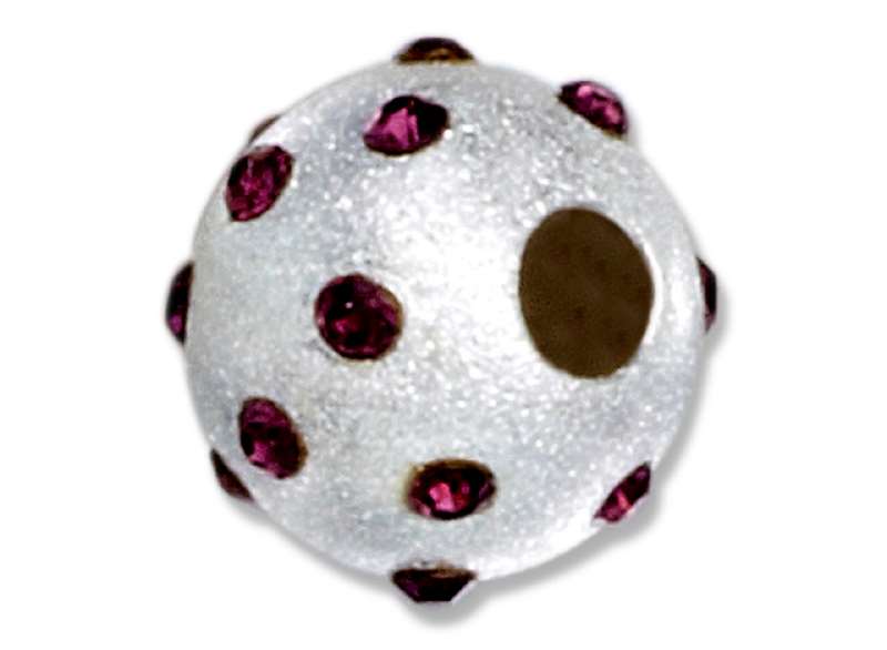 February Birthstone Spacer Bead Slide Pendant
