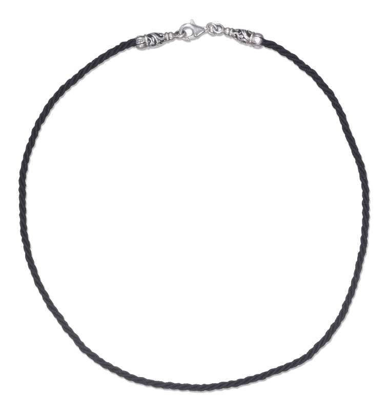 Twisted Black Silk Cord Necklace 2mm Twisted Black Silk Cord Necklace 2mm