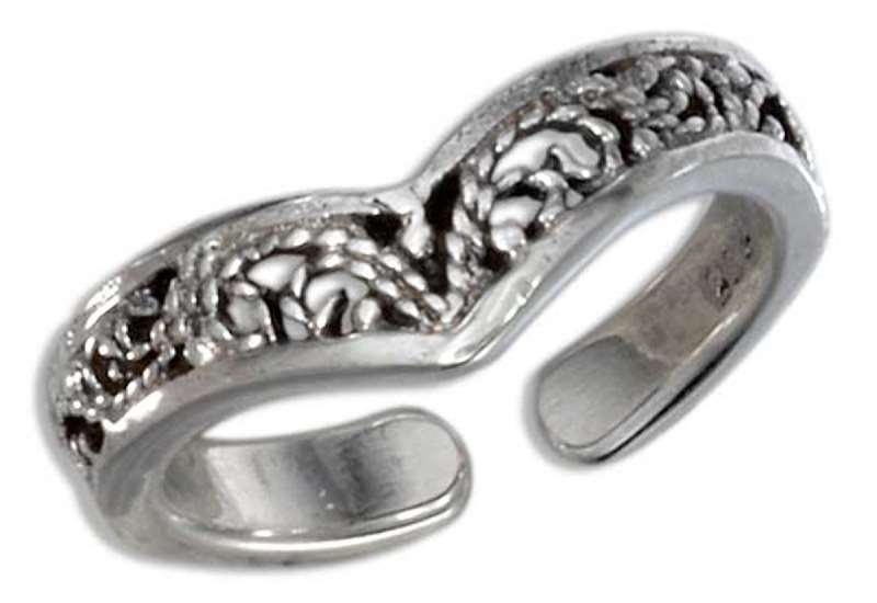 Unique Filigree Chevron Toe Ring Unique Filigree Chevron Toe Ring
