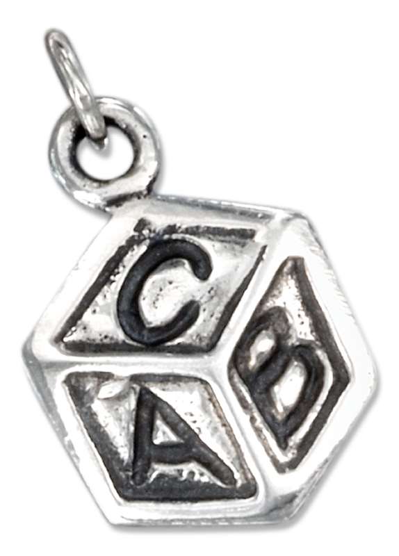 A B C Baby Childs Block Charm A B C Baby Childs Block Charm