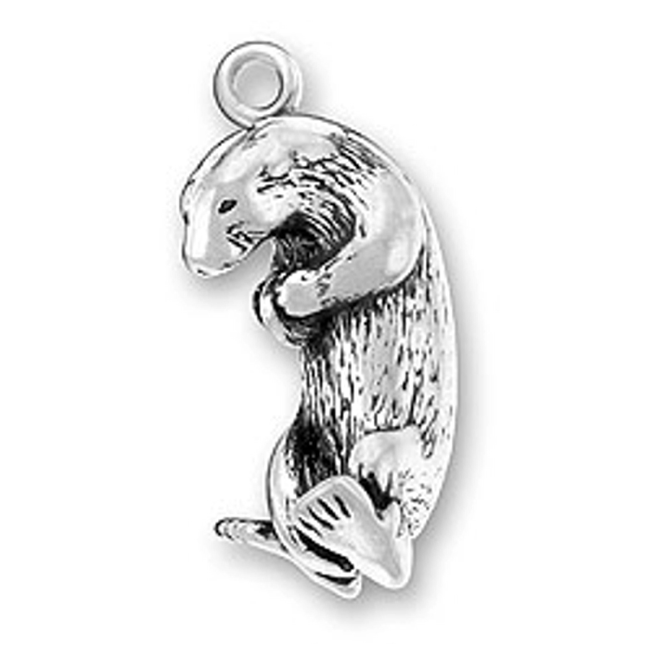 3D Floating On Back And Eating Otter Charm 3D Floating On Back And Eating Otter Charm