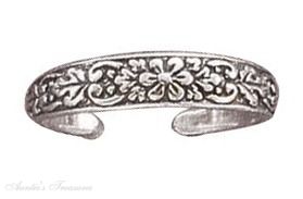 Floral Design Toe Ring - Click Image to Close