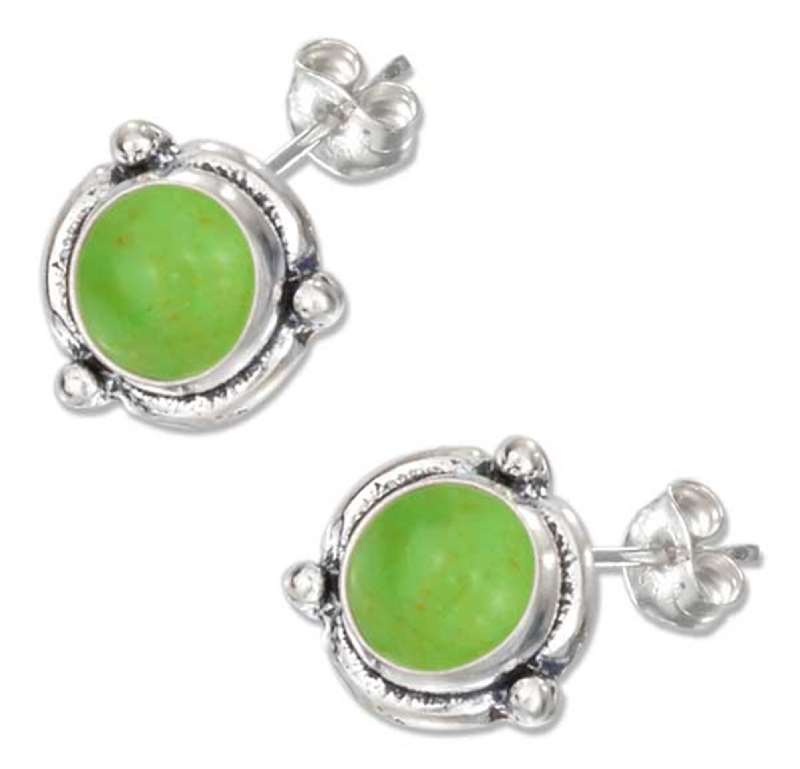 Flower Concho Gaspeite Post Earrings Flower Concho Gaspeite Post Earrings