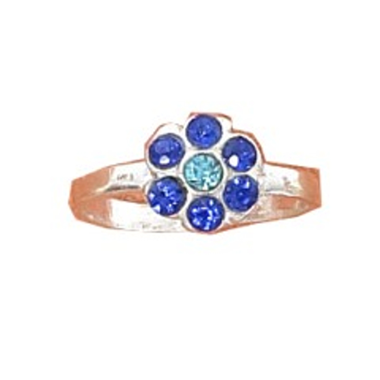 Blue And Light Blue Flower Crystal Toe Ring Blue And Light Blue Flower Crystal Toe Ring