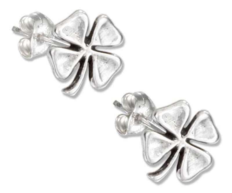 Four 4 Leaf Clover Post Earrings