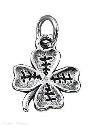 Etched Four Leaf Clover Good Luck Charm