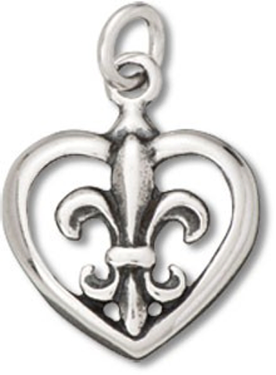 Louisiana French Heritage Fleur De Lis Inside Of Heart Charm Louisiana French Heritage Fleur De Lis Inside Of Heart Charm