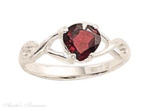 Solitaire Garnet Heart Ring Solitaire Garnet Heart Ring