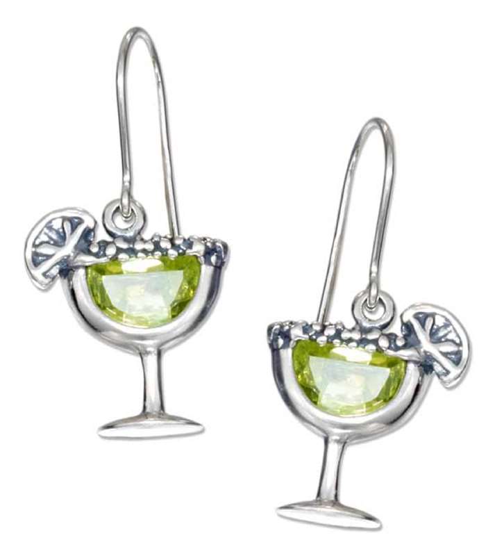 Green Cubic Zirconia Margarita Dangle Earrings Green Cubic Zirconia Margarita Dangle Earrings