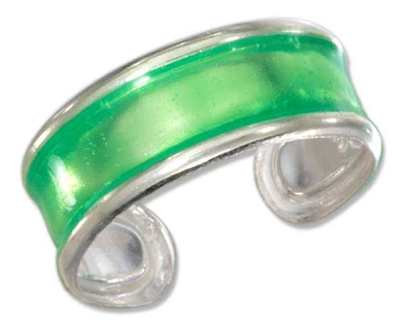 Green Enameled Toe Ring