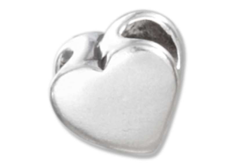 High Polished Pendant Heart Spacer Bead High Polished Pendant Heart Spacer Bead