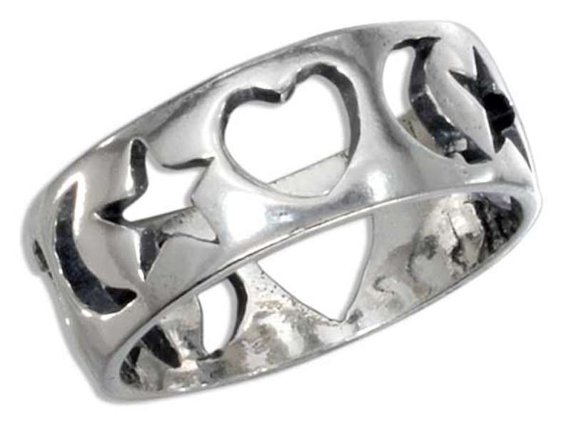 Heart Moon Star Ring Heart Moon Star Ring