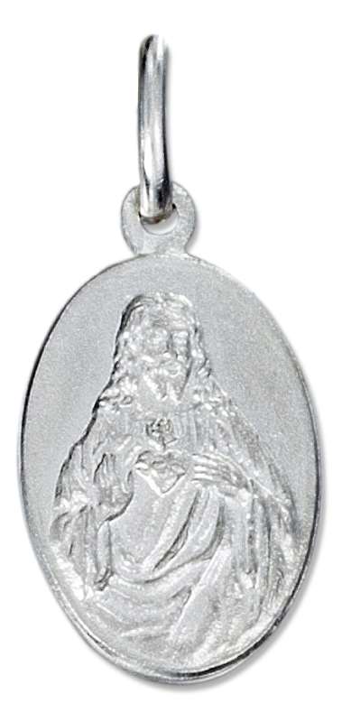 High Polish Oval Jesus Medal Charm High Polish Oval Jesus Medal Charm