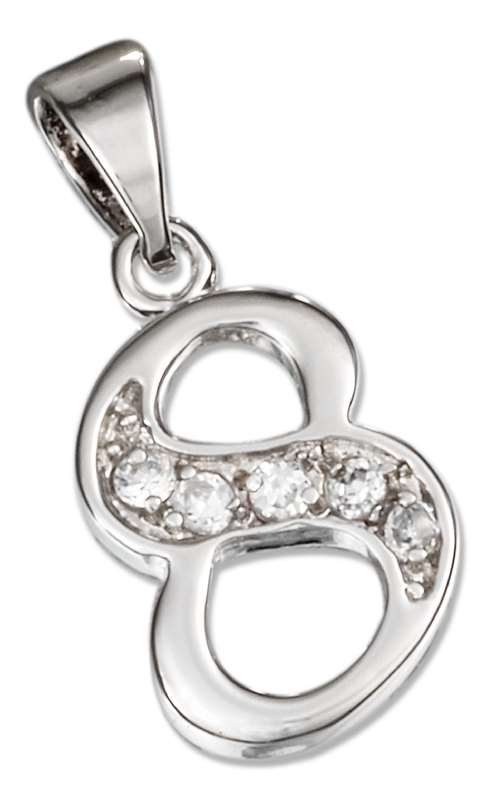 Number Pendants on Bail   Cubic Zirconia Jewelry Number 8 Charms All Number Charms