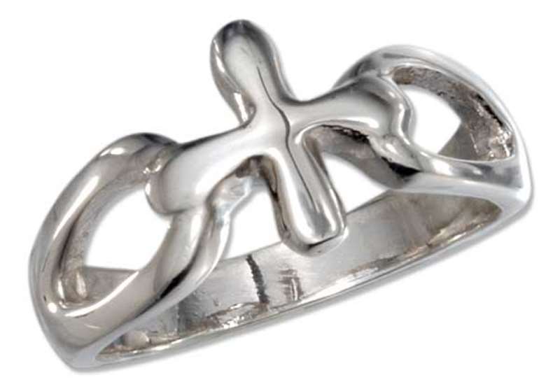 Christian Religious Cross Ring Open Loop Shank