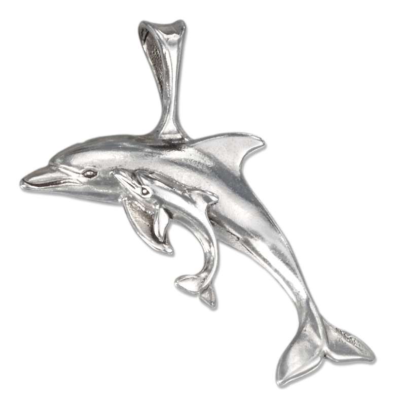Curved Dolphin Baby Charm - Click Image to Close