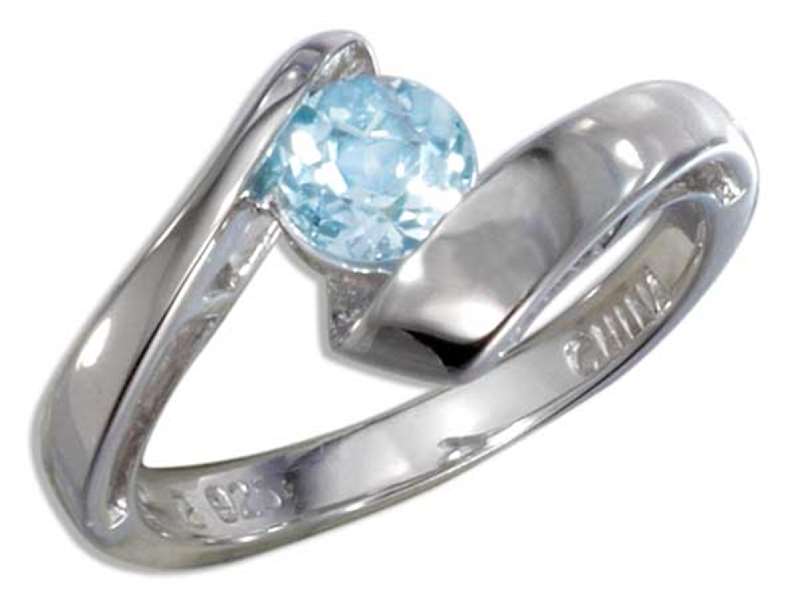 Round Solitaire Blue Topaz Ring Round Solitaire Blue Topaz Ring