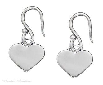 Flat Hearts On Dangle Earrings Flat Hearts On Dangle Earrings