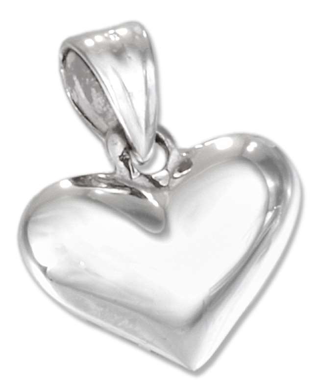 Wide Puffed Heart Charm Pendant