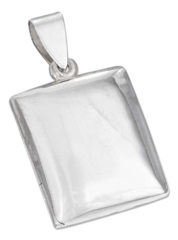 Puffy Rectangular Square Engraveable Locket Pendant