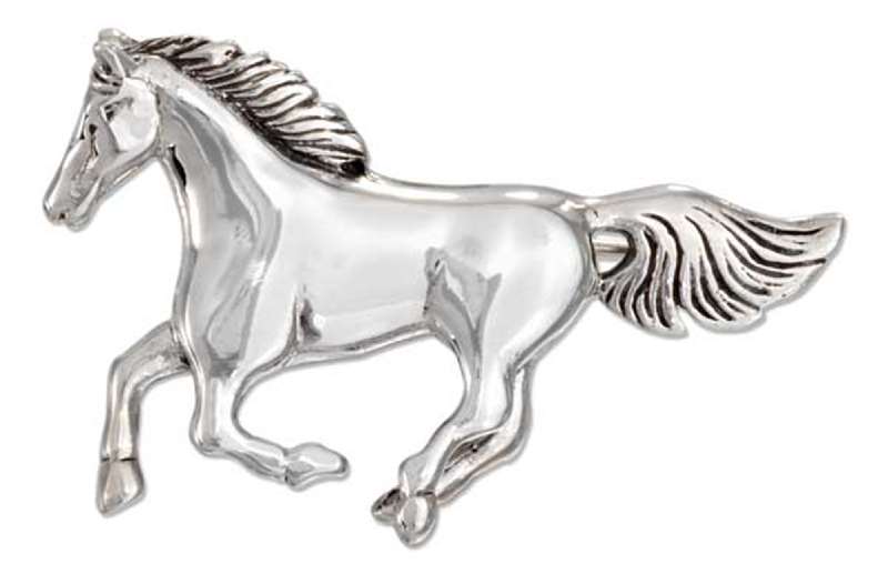 Running Horse Brooch Pin