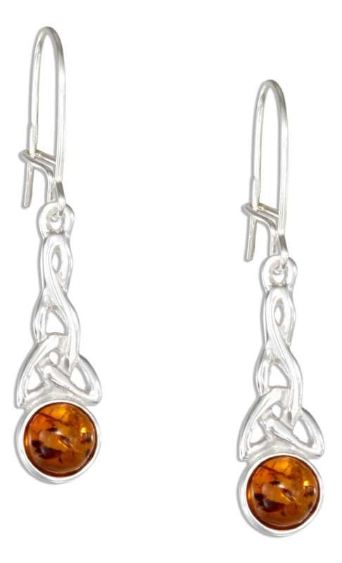 Honey Cognac Amber Celtic Earrings Honey Cognac Amber Celtic Earrings