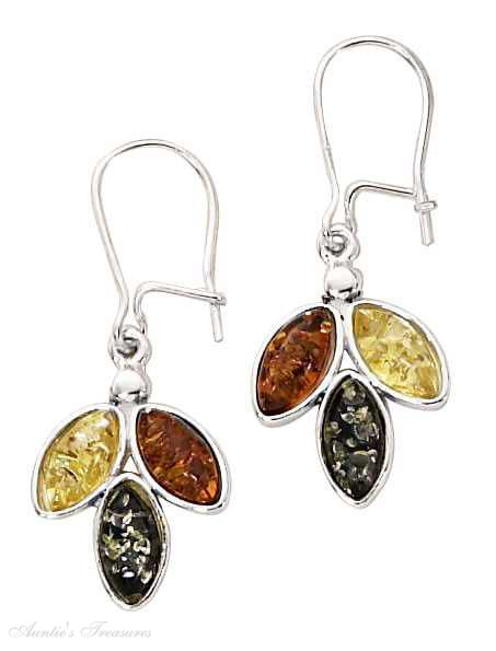 Honey Cognac Green Yellow Butterscotch Amber Leaf Earrings Honey Cognac Green Yellow Butterscotch Amber Leaf Earrings