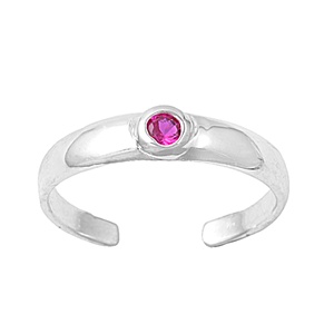 Dainty Hot Pink Cubic Zirconia Circle Adjustable Toe Ring Dainty Hot Pink Cubic Zirconia Circle Adjustable Toe Ring
