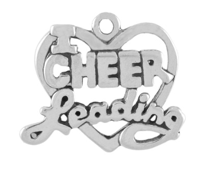 Heart Charm With I Love Cheer Leading Charm Heart Charm With I Love Cheer Leading Charm