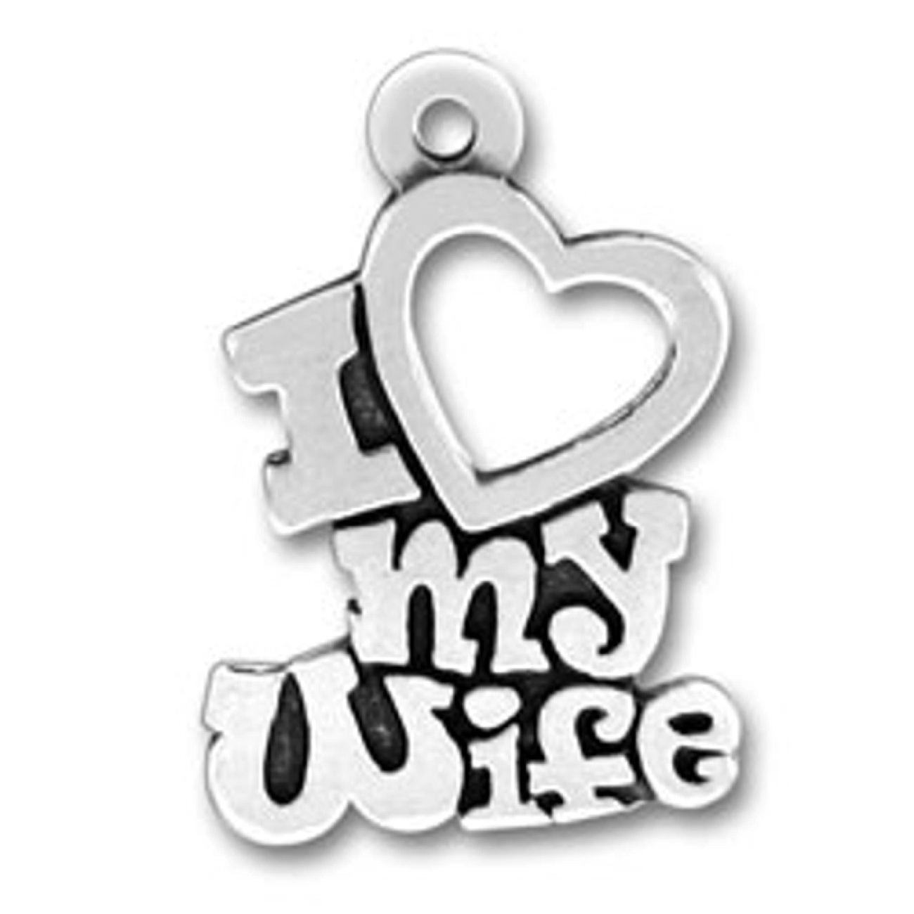 I Love My Wife With Heart Message Charm I Love My Wife With Heart Message Charm