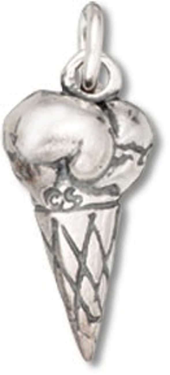 3D Ice Cream Waffle Cone Charm