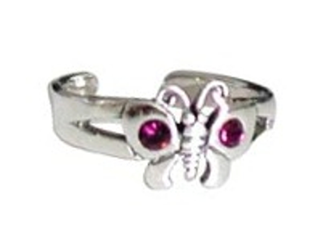 Purple Imitation Amethyst Cubic Zirconia Butterfly Adjustable Toe Ring Purple Imitation Amethyst Cubic Zirconia Butterfly Adjustable Toe Ring