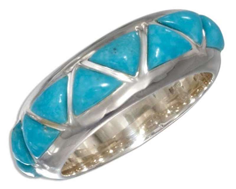 Turquoise Wedding Rings on Unisex Turquoise Wedding Band Ring