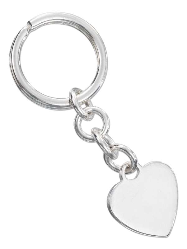 Italian High Polish 23mm Heart Key Ring Holder