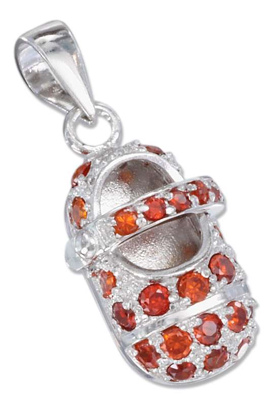 January Large Cubic Zirconia Birthstone Baby Bootie Charm